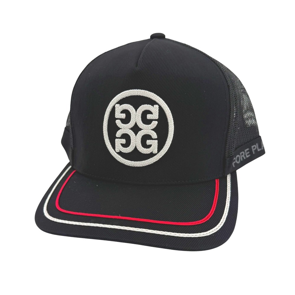 NEW G/FORE Fore Play Trucker Hat Onyx Black Circle Gs Logo Golf Snapback